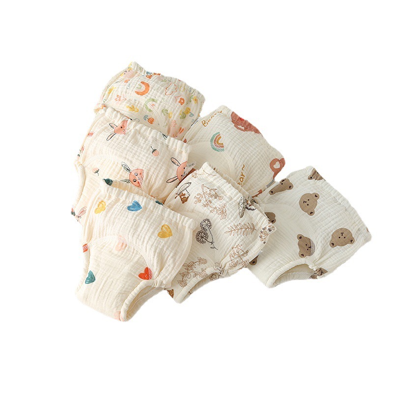 Gauze Cotton Baby's Ring Urine Training Training Pants Gauze Diaper Pants Waterproof Diaper Pure Cotton Diaper Pants - Image 7