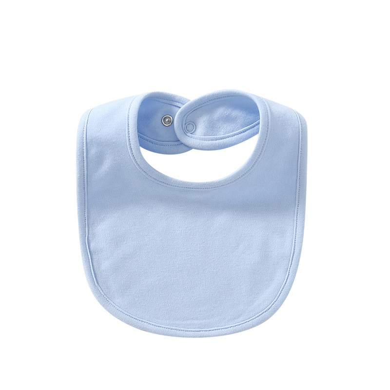 Baby Products Cotton Solid Color Bib With Hidden Buckle Saliva Towel Multi-color Optional - Image 7