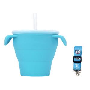 Creative New Silicone Folding Snack Cup Children's Straw Cup Outdoor Play Folding Cup Storage Cup Maternal And Baby Products
