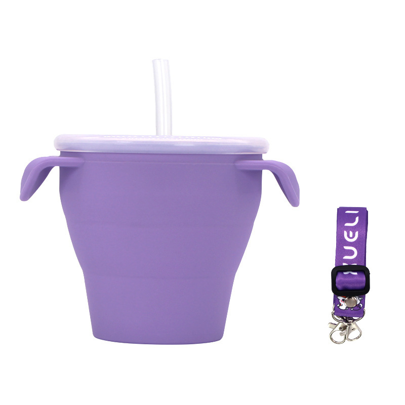 Creative New Silicone Folding Snack Cup Children's Straw Cup Outdoor Play Folding Cup Storage Cup Maternal And Baby Products - Image 9