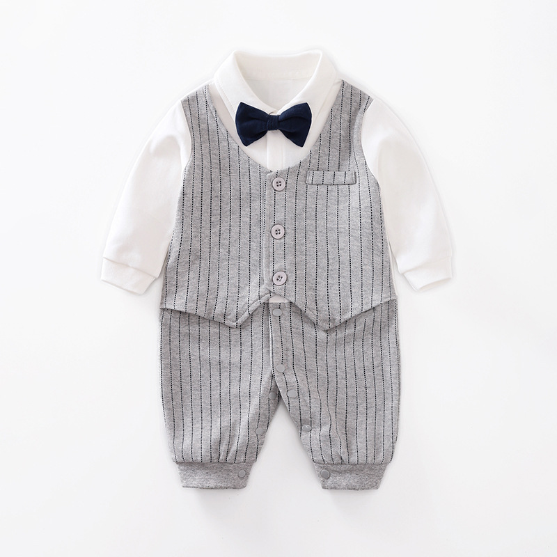 Baby Jumpsuit Spring And Autumn Models Foreign Trade Gentleman Baby Clothes Long-Sleeved Baby Clothes Baby Clothes - Image 5