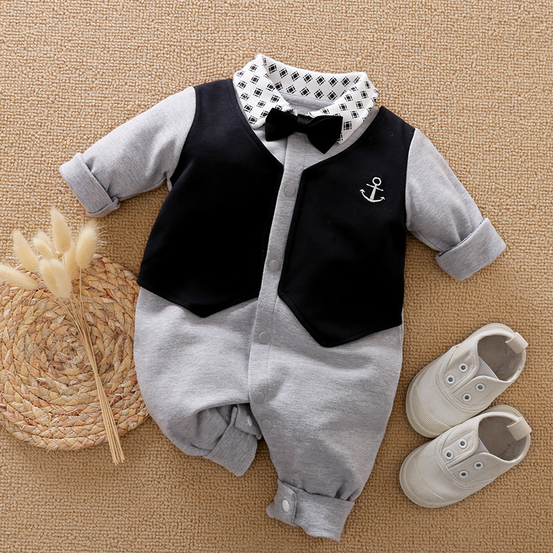 Gentleman's Baby Clothes, Long-sleeved Baby Clothes, Gentleman's Romper - Image 9