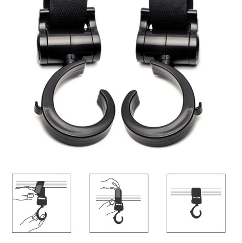 2pcs Lot Baby Stroller Accessories 360 Basket Stroller Hook Multifunctional Baby Stroller Hooks Accessories Useful Hanger Hooks - Image 4