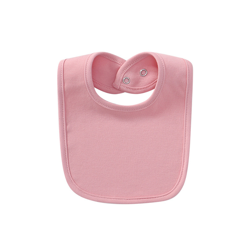 Baby Products Cotton Solid Color Bib With Hidden Buckle Saliva Towel Multi-color Optional - Image 9