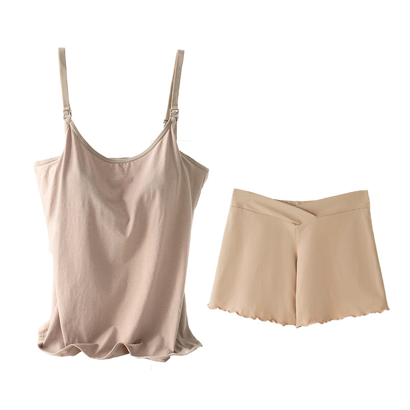 Basic Undershirt With Chest Pad Pregnant Woman Breastfeeding Suspenders Pregnant Woman Suspender Suit Cotton During - Image 5