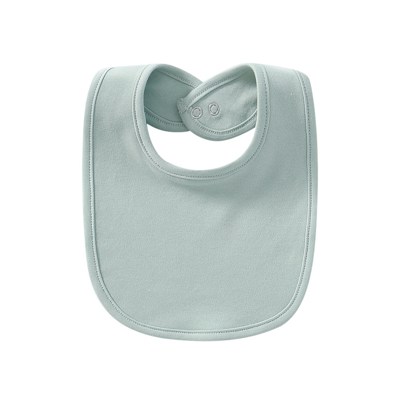 Baby Products Cotton Solid Color Bib With Hidden Buckle Saliva Towel Multi-color Optional - Image 3
