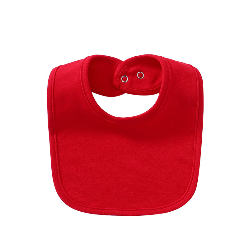 Baby Products Cotton Solid Color Bib With Hidden Buckle Saliva Towel Multi-color Optional - Image 5