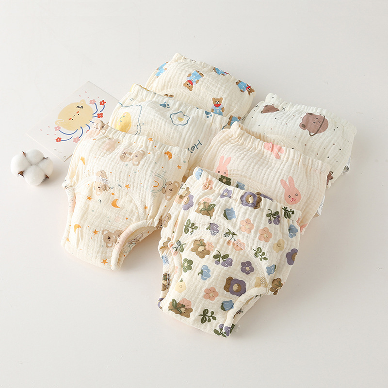 Gauze Cotton Baby's Ring Urine Training Training Pants Gauze Diaper Pants Waterproof Diaper Pure Cotton Diaper Pants - Image 5