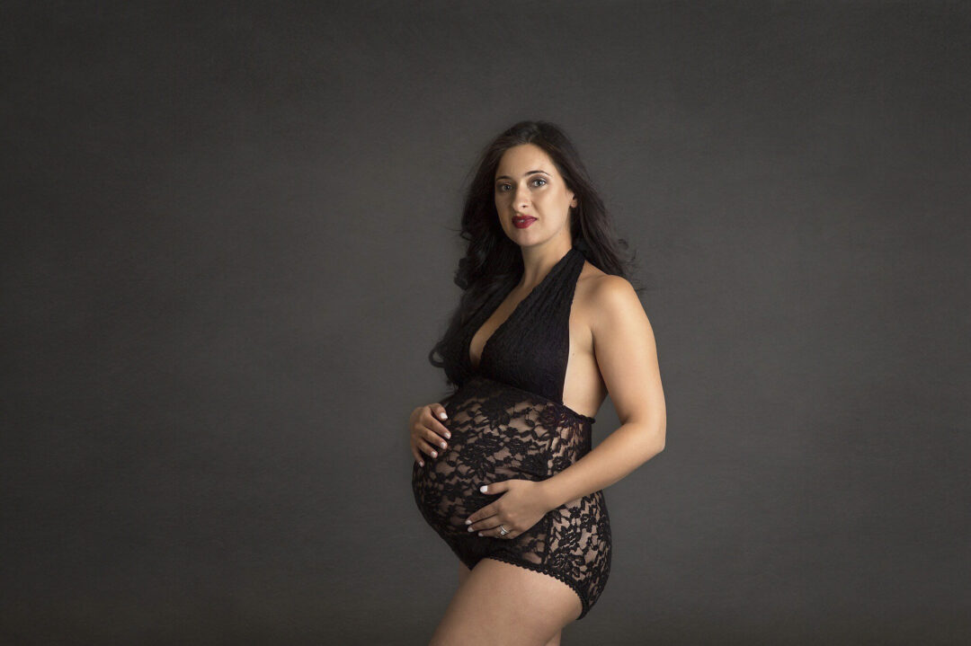 Sexy Halter Lace Backless Maternity Dress - Image 2