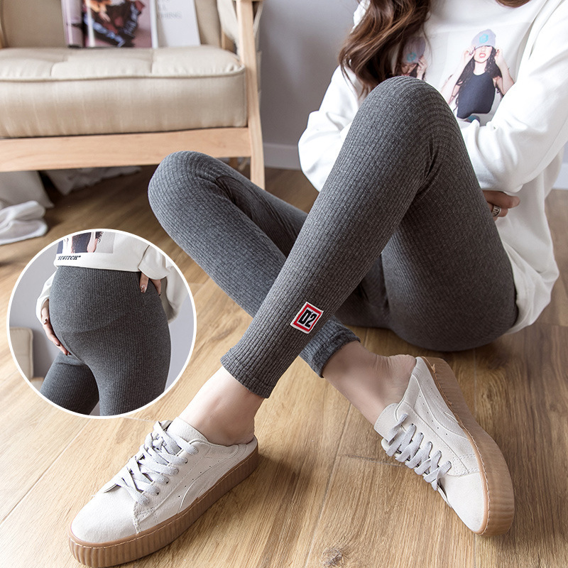 Real Shot Of New Pregnant Women''s Cotton Leggings In Autumn Of - Image 4