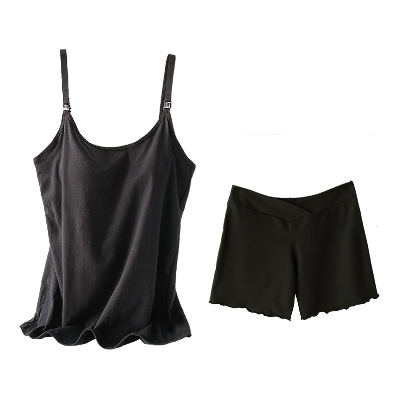 Basic Undershirt With Chest Pad Pregnant Woman Breastfeeding Suspenders Pregnant Woman Suspender Suit Cotton During - Image 9
