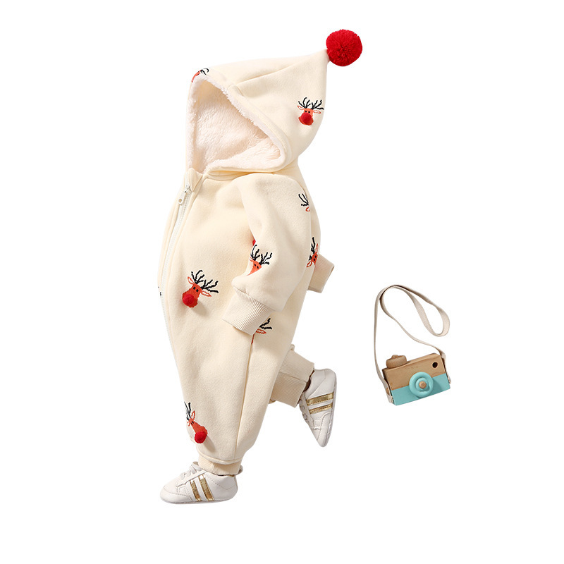 Khaki Padded Warm Baby Clothes Baby Ins Crawling Clothes - Image 5