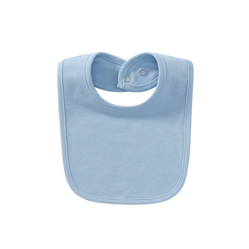 Baby Products Cotton Solid Color Bib With Hidden Buckle Saliva Towel Multi-color Optional - Image 4