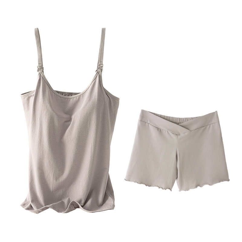 Basic Undershirt With Chest Pad Pregnant Woman Breastfeeding Suspenders Pregnant Woman Suspender Suit Cotton During - Image 10