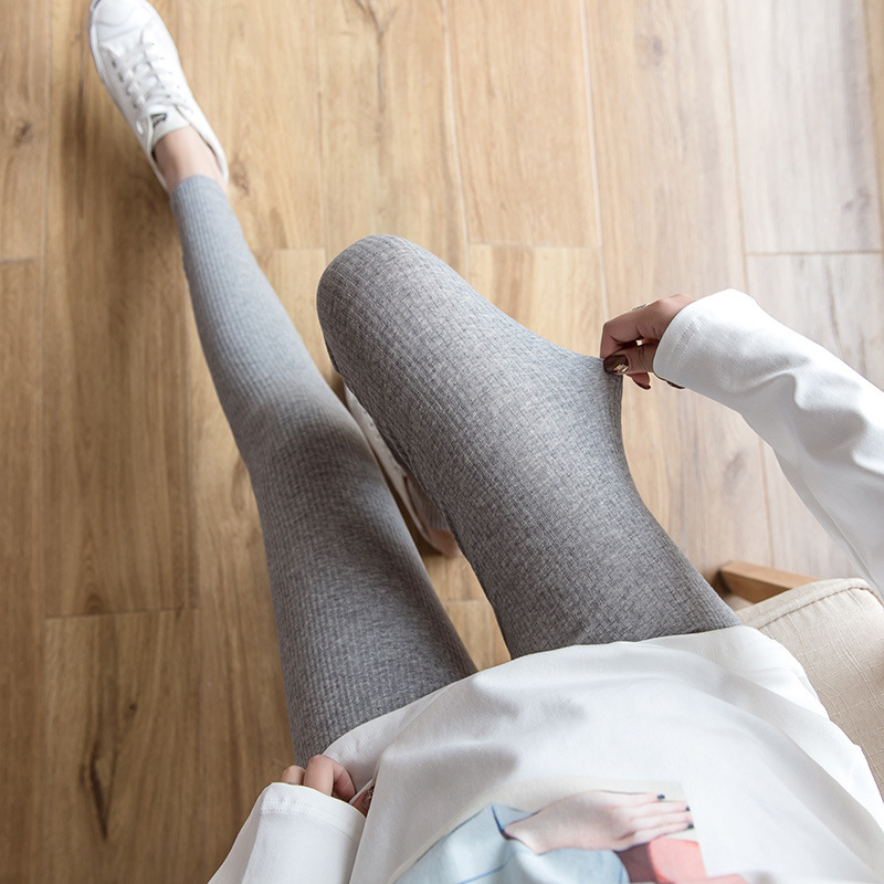 Real Shot Of New Pregnant Women''s Cotton Leggings In Autumn Of - Image 2