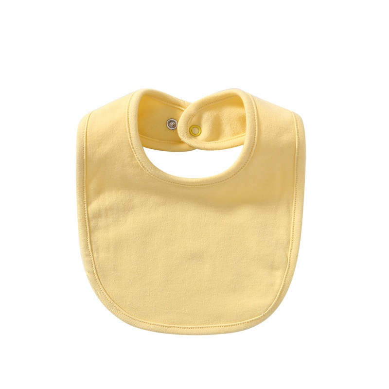 Baby Products Cotton Solid Color Bib With Hidden Buckle Saliva Towel Multi-color Optional - Image 2