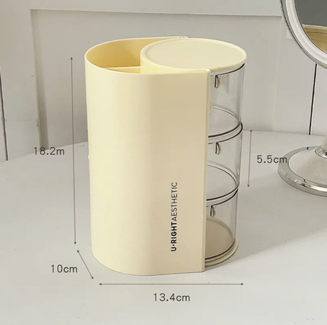 Two-in-one Powder Puff Storage Box Desktop Rotating Storage Rack - Image 6