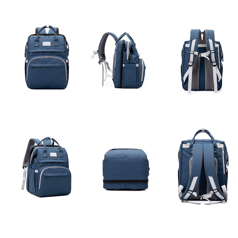 Multifunctional Maternity Diaper Backpack Upgraded With Removable Mosquito Net Large Capacity Foldable Infants Baby Crib Waterproof Nappy Mother Bag For Travel - Image 4