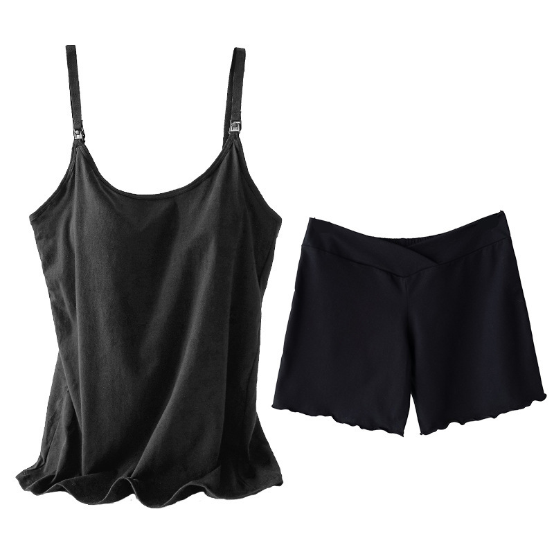 Basic Undershirt With Chest Pad Pregnant Woman Breastfeeding Suspenders Pregnant Woman Suspender Suit Cotton During - Image 4
