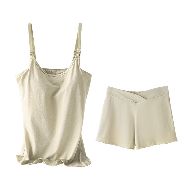 Basic Undershirt With Chest Pad Pregnant Woman Breastfeeding Suspenders Pregnant Woman Suspender Suit Cotton During - Image 2