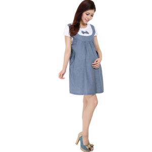 New Maternity Dress Summer Dress Maternity Skirt Korean Fashion Short-Sleeved Cotton Maternity Dress Loose Plus Fat Plus Size