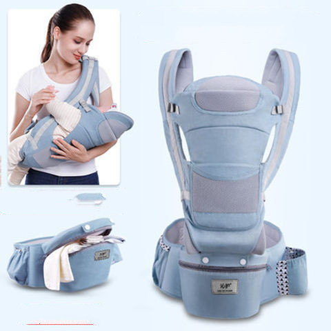 Ergonomic Baby Carrier Infant Baby Hipseat Carrier 3 In 1 Front Facing Ergonomic Kangaroo Baby Wrap Sling - Image 5