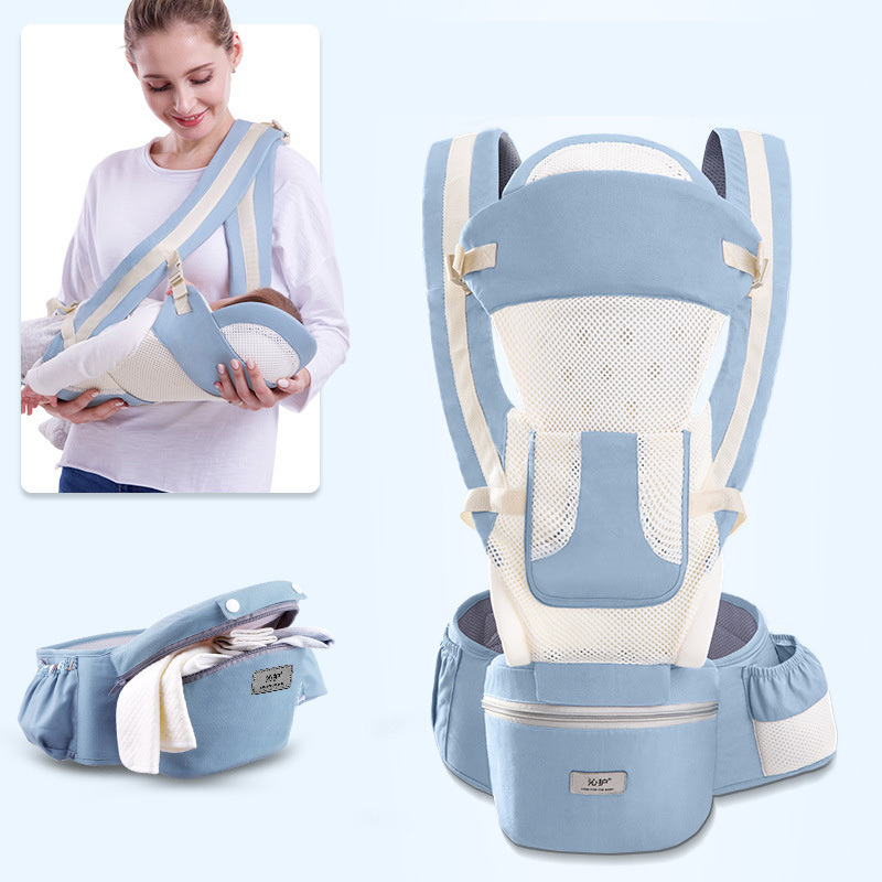 Ergonomic Baby Carrier Infant Baby Hipseat Carrier 3 In 1 Front Facing Ergonomic Kangaroo Baby Wrap Sling - Image 7