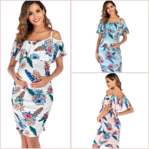 Printed maternity dress