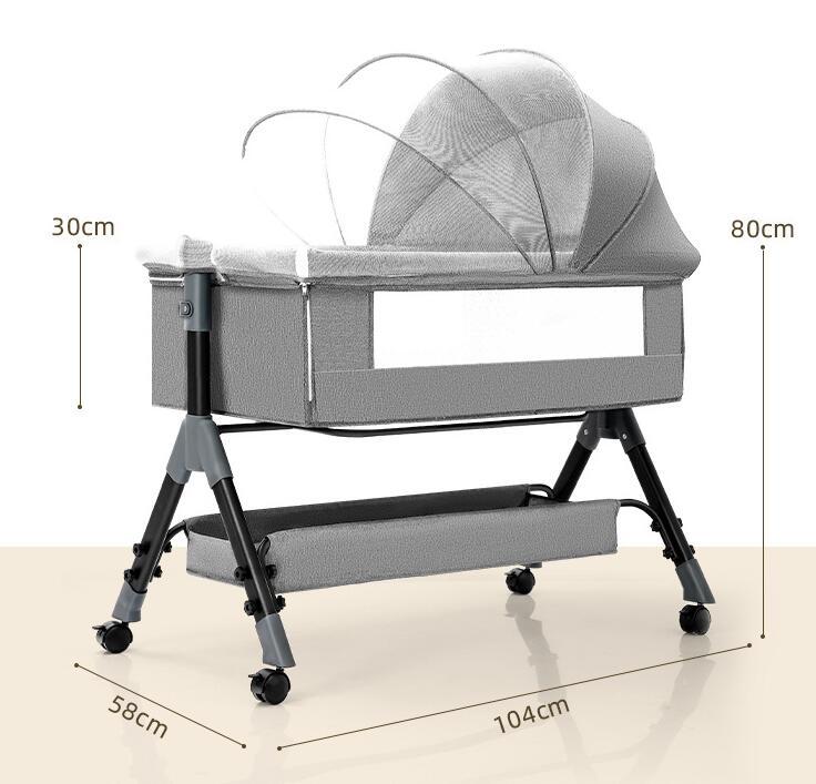 Baby Splicing Portable Multifunctional Mobile Folding Cradle Bed - Image 5
