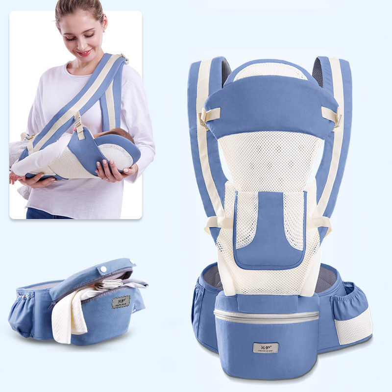 Ergonomic Baby Carrier Infant Baby Hipseat Carrier 3 In 1 Front Facing Ergonomic Kangaroo Baby Wrap Sling - Image 3