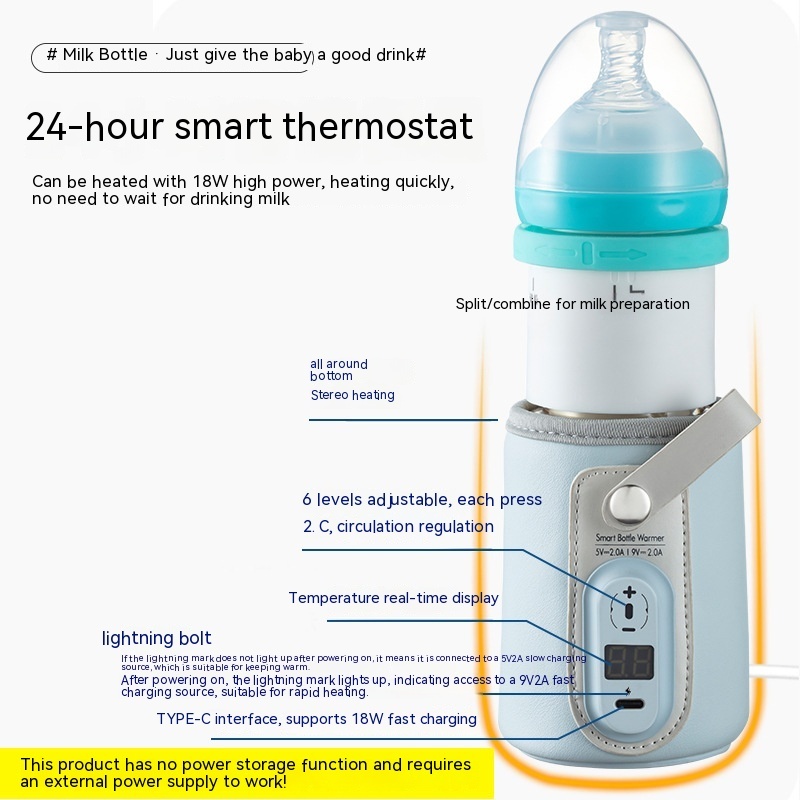 Thermostat Constant Temperature Feeding Bottle Newborn Baby Insulating Milk Bottle - Image 5