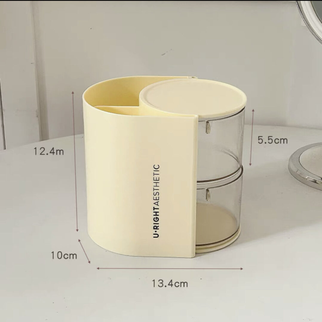 Two-in-one Powder Puff Storage Box Desktop Rotating Storage Rack - Image 8