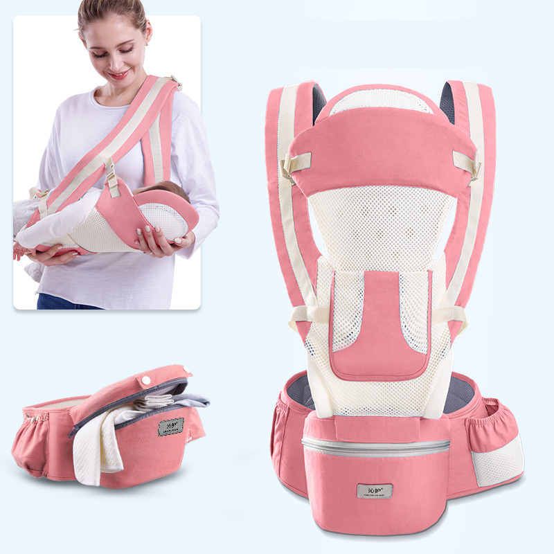 Ergonomic Baby Carrier Infant Baby Hipseat Carrier 3 In 1 Front Facing Ergonomic Kangaroo Baby Wrap Sling - Image 4