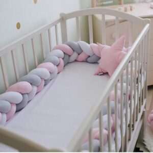 Three-strand Baby Braid Bed Rail Baby Crib Guard Knot Pillow