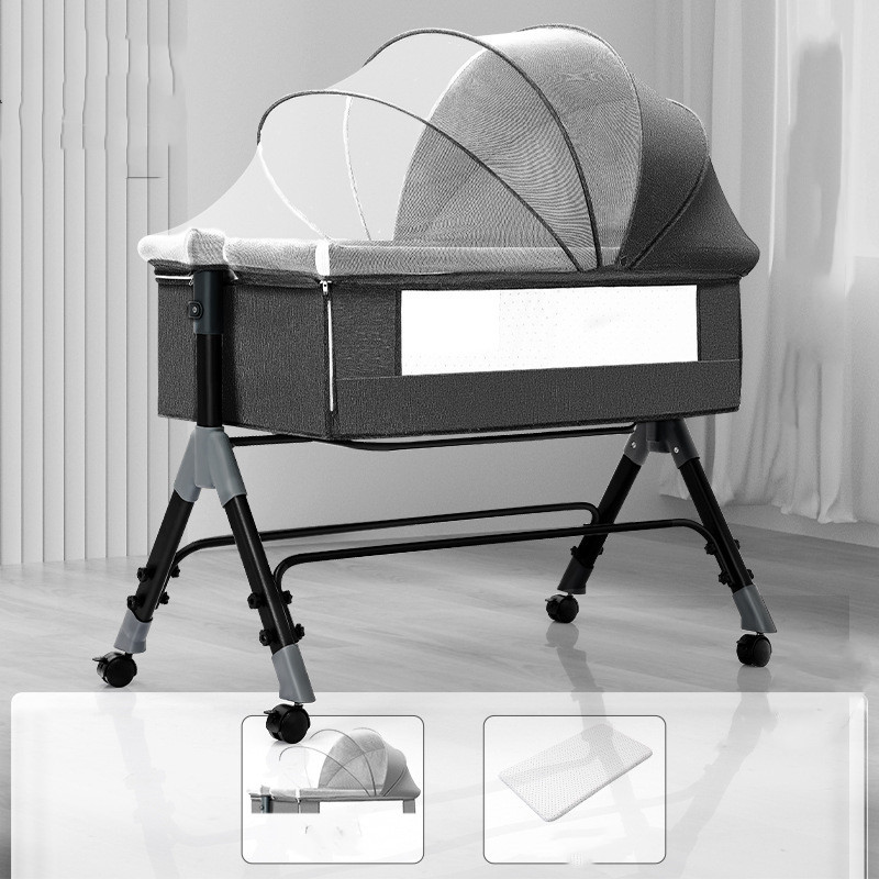 Baby Splicing Portable Multifunctional Mobile Folding Cradle Bed - Image 10