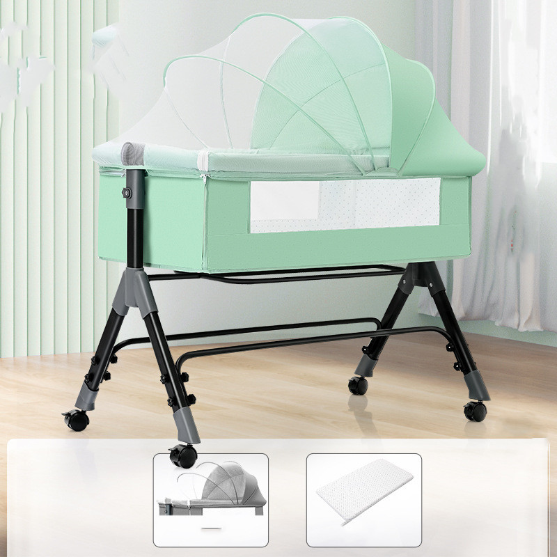 Baby Splicing Portable Multifunctional Mobile Folding Cradle Bed - Image 6