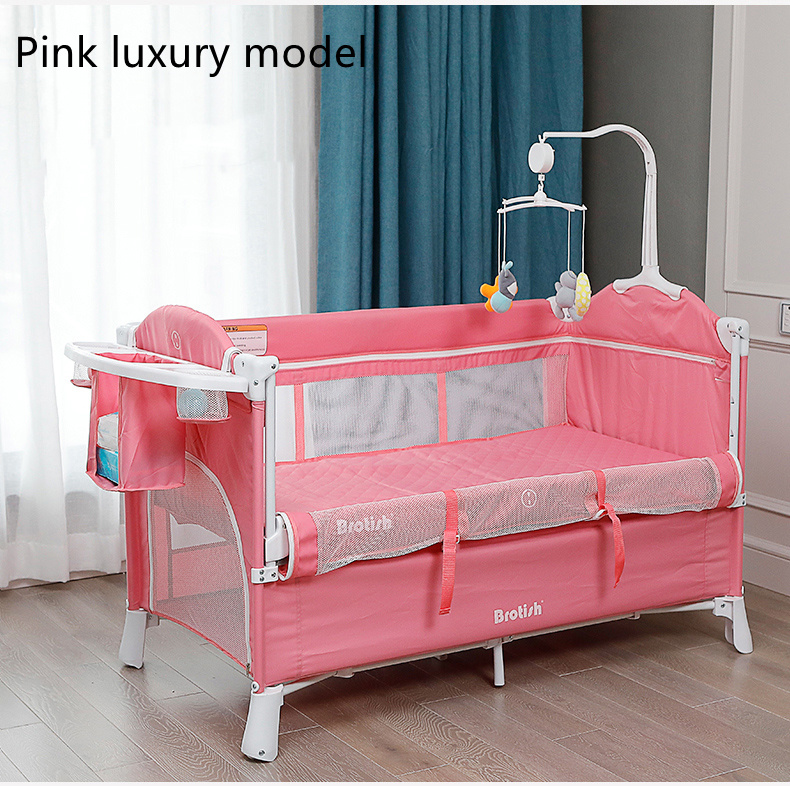 Multifunctional Baby Cot Splicing Large Bed Movable - Image 4