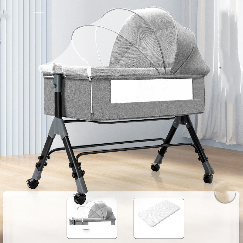 Baby Splicing Portable Multifunctional Mobile Folding Cradle Bed - Image 2